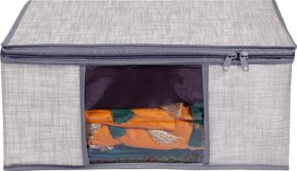 TOYSILO cloth storage box Saree Cover Non-Woven Fabric Saree Cover Clothes Organiser with Transparent Window Pack of 6
