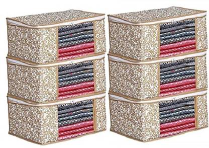 BTOS Bag Non Woven Saree Cover Storage Bags for Clothes with primum Quality Begie