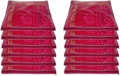 Ajabh High Quality Plain 12 Pc parachute single Saree Sari Covers gift organizer travling pouch Keep saree/Suit/Travelling Pouch