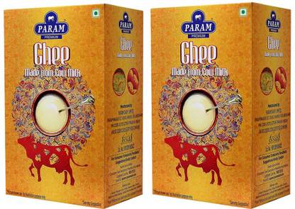 PARAM Premium Cow Ghee for Better Digestion and Immunity Pack of 500ml Each Cow Ghee 1 L Tetrapack