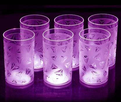 Slikvita (Pack of 6) Prism Diamond Design For Water , Juice and Beer Plastic Glass Set Water/Juice Glass