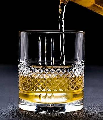 okechuku Crystal Glass Old Fashioned Flower Shape Premium Whisky,Scokch,Vodka,Beer,Juice Glass Whisky Glass