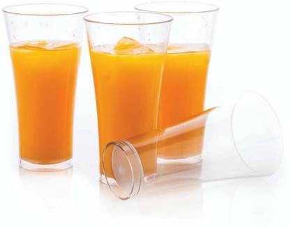 Everbuy (Pack of 12) Polycarbonate Drinking Glasses for Water Juice for Dining Table Home Kitchen Party Restaurant 250 ml Glass Set Water/Juice Glass