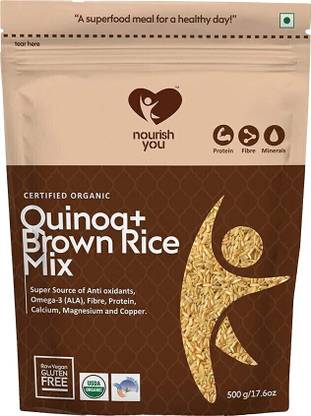 Nourish You Quinoa with Brown Rice Mix | Gluten Free | Source of Calcium, Protein and Fibre Quinoa