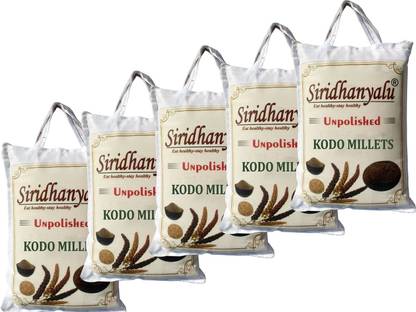 siridhanyalu unpolished and organic Kodo Millets 920gm pack of 5 Kodo Millet