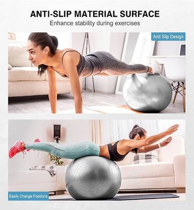 GJSHOP PVC Gym Ball for Exercise & Yoga with Foot Pump | Anti-Burst Yoga Exercise Gym Gym Ball