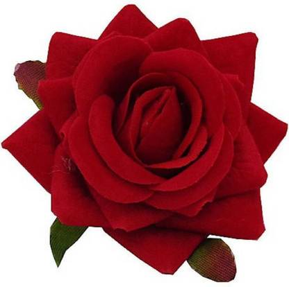 PARAM Red Fabric Rose Flower Hair Clip For Women Hair Clip