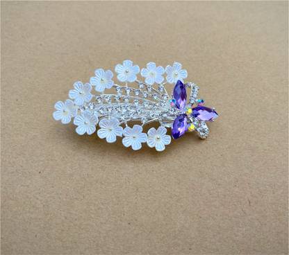 Velvet Box Purple Stone Hair Bakkal / Center clip for Women / Girls Hair Clip