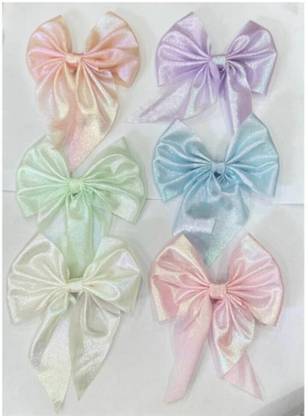 house of common 6 pcs Bow Hair Clip For Women And Girls Hair Clips Made With Silk Satin Hair Pin