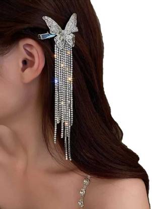 Charming treasures Trending Multi Chains Hanging Hair clip Butterfly clip Korean clips Hair Clip