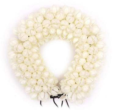 Rubela Hair Gajra in Artificial Mogra Plastic Flower White Colour for Women and Girls Hair Accessory Set