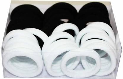 GARV 30Pcs Black and White Soft Ponytail Rubber Bands Rubber Band