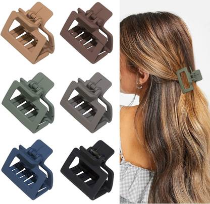 Trendy Club 6 Pcs Small Hair Clutcher With Multi Color Hair Claw Clips for Girls and Women Hair Claw