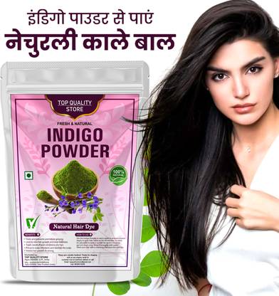 Top Quality Store Natural Indigo Hair Colour Powder with Hair Care, No Ammonia , Black
