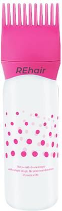 REhair Hair Oil / Dye Root Applicator Comb with Bottle (Pink)