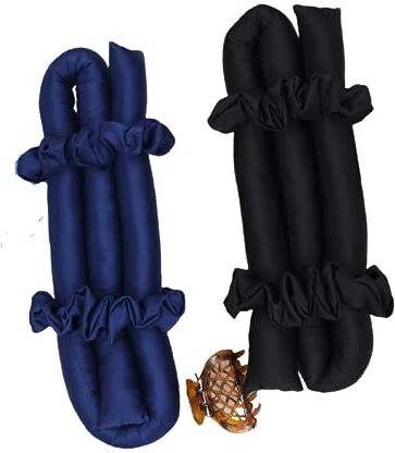 Maa shopping Silk curling ribbon, heatless hair curling set with2 Scrunchies, silk satin curler ribbon set, heatless curls(pack of 2) (blue,black) Hair Curler
