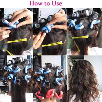 PROREDCHERRY Hair Curler Magic Air Hair Roller Curling Sticks Soft Foam Twist Flexi Hair System Tape