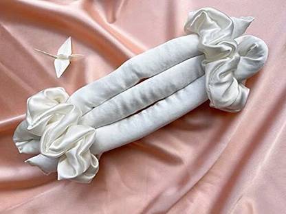 Maa shopping Silk curling ribbon, heatless hair curling set with2 Scrunchies, silk satin curler ribbon set, heatless curls(pack of 1) (white) Hair Curler
