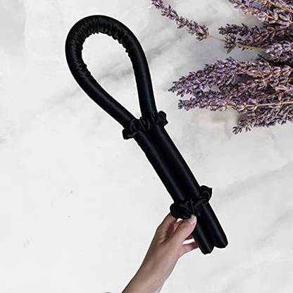 Maa shopping Silk curling ribbon, heatless hair curling set with2 Scrunchies, silk satin curler ribbon set, heatless curls(pack of 1) (black) Hair Curler