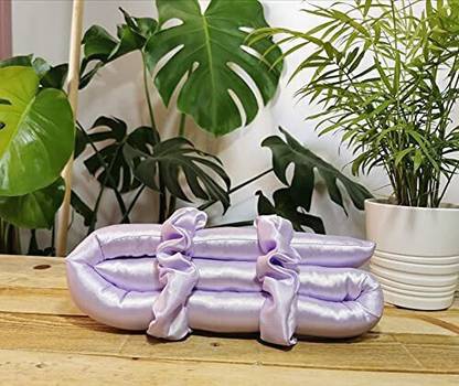 Maa shopping Silk curling ribbon, heatless hair curling set with2 Scrunchies, silk satin curler ribbon set, heatless curls(pack of 1) (lovender) Hair Curler