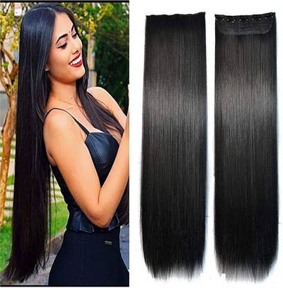 AHJ Best Straight Extension Natural Black Long Extension Accessories For Women/Girls Hair Extension