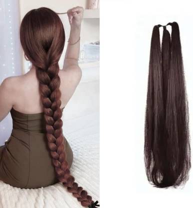 DELUXE HAIR Natural Brown Bridal Wedding Braid Extension for Women 30inch Hair Extension