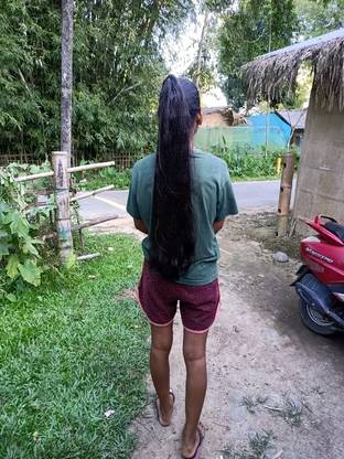 ALX Straight tie up Ribbon Wrap around Ponytail for girls woman silky187a Hair Stamp