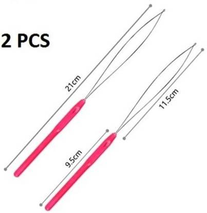 GROWTH 2 PCS Extension Loop Needle Threader Pulling Hook  Extension Hair Extension