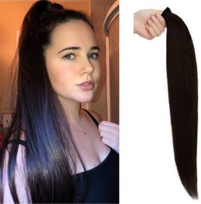 COSMIC Black 24 inch long straight scale ponytail Hair Extension