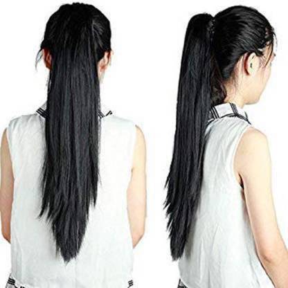 COSMIC Straight black long silky clutcher hair ponytail Hair Extension