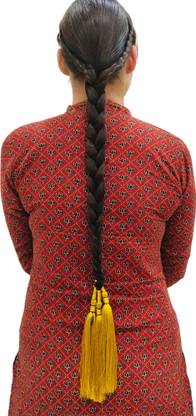 NEAAMA HAIR AND BEYOND GOLDEN PUNJABI PARANDA WITH TASSELS BRAID HAIR EXTENSION FOR FEMALES OF ALL AGES Hair Extension
