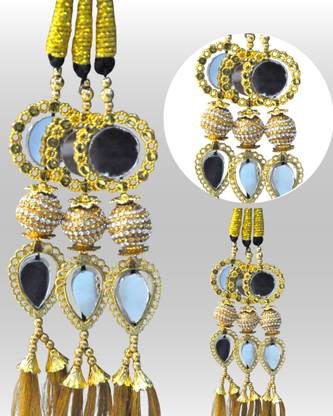 Sunduseva Royal Golden Parandi | Handmade Ethnic  Ornament for Girls Hair Extension