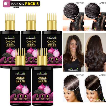 Phillauri Onion Oil for Hair Regrowth Aryuvedic Hair Oil (PACK 5) Hair Oil