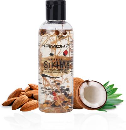 KAMOKA Herbal Sikha Care Hair Growth Hair Oil With Neem Wood Hair Comb Hair Oil
