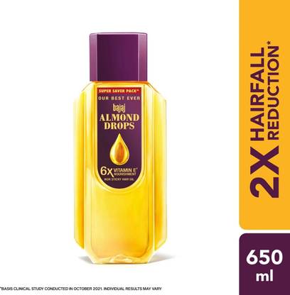 BAJAJ Almond Drops enriched with 6X Vitamin E, Reduces Hair Fall. Hair Oil