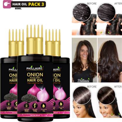 Phillauri Onion Oil for Hair Regrowth Aryuvedic Hair Oil (PACK 3) Hair Oil