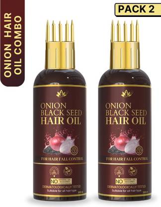 DIVYA SHAKTI AYURVEDA Red Onion Black Seed Hair Oil - WITH COMB APPLIACTOR Hair fall Control oil Hair Oil