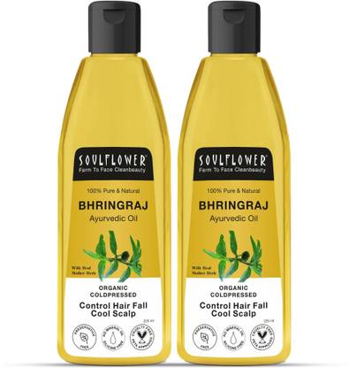 Soulflower Coldpressed Bhringraj | Hairfall Control | Root Strength & Cool Scalp Hair Oil