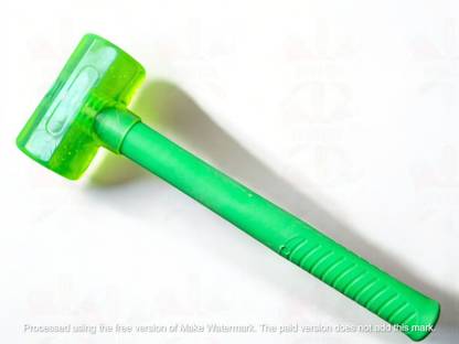 INPHATOOL Rubber Mallet Hammer with Rubber Round Head and Non-Slip Comfortable Grip Handle Soft Face Hammer for Tiles and Other Work (Green) Mallet