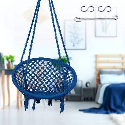 Swingzy Cotton Round Swing For Adults/ Swing For Home, Garden/Jhula For Balcony/ Cotton Large Swing