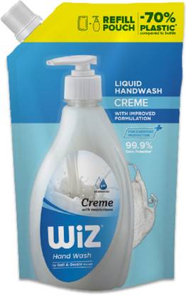 Wiz Creme Hand Wash Refill Pouch - 1L | Moisturizing Formula for Soft & Smooth Hand Hand Wash Pouch