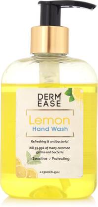 DERMEASE Hand Wash Enriched with Aloevera (100% Paraben free) With Goodness of Lemon (250ML) Hand Wash Pump Dispenser
