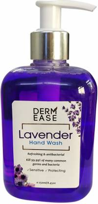 DERM EASE Lavender Hand Wash for Germ Free Hands with Lavender Fragrance 250ml Hand Wash Bottle + Dispenser