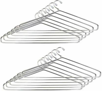 IKIS Stainless Steel Wardrobe Cloth Hanger (Standard)- Pack of 12 Steel Shirt Pack of 12 Hangers For  Shirt
