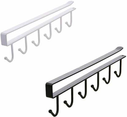Manbhavna 6 Hooks Multi-Functional Under Cabinet Holder (Pack of 2) Door Hanger