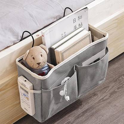 ELIE INDIA Hanging Bedside Caddy, Bedroom Organiser Items And Storage- Hostel Essentials Wall Hanging Magazine Holder