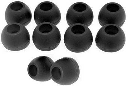 Hoppokart Soft Silicone Rubber Earbuds Tips Eartips Earpads Earplugs for OnePlus Bullets (Medium Size) (10 Pcs Pack, Black) (Black) In The Ear Headphone Cushion