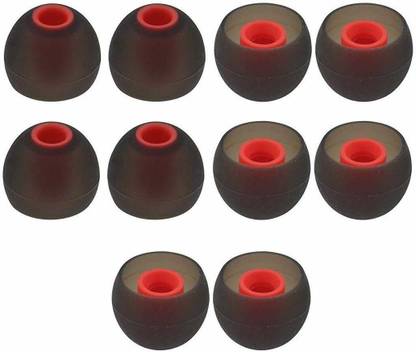 ankSONline Soft Silicone Universal Tips, Eartips, Earhook for Replacement in Earphones and Bluetooth Medium (5 Pairs) In The Ear Headphone Cushion