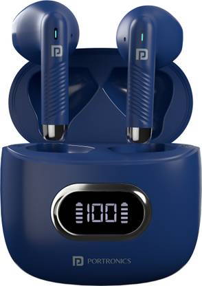 Portronics Harmonics Twins S9 TWS Wireless Earbuds with Upto 30H Playtime, Digital Display Bluetooth Gaming