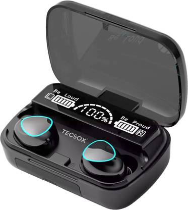 TecSox Max 10 True Wireless Earbuds with Charging Case|50hrs PlayTime | IPX resistance Bluetooth